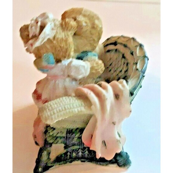 Bears Papa Mama Share A Snuggle on the Porch Rattan Vintage Collectible - Picture 5 of 6